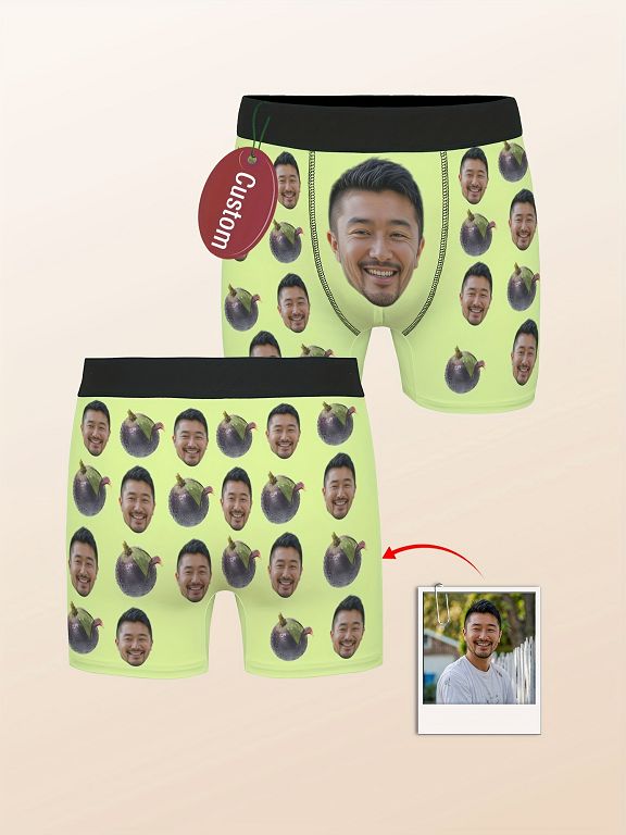 写真入りオーダーメイドスポーツショーツ - カスタマイズ可能なメンズボクサーブリーフ 通気性抜群のストレッチボクサートランクス オリジナル ボクサーパンツ バレンタインやホリデーギフトに最適